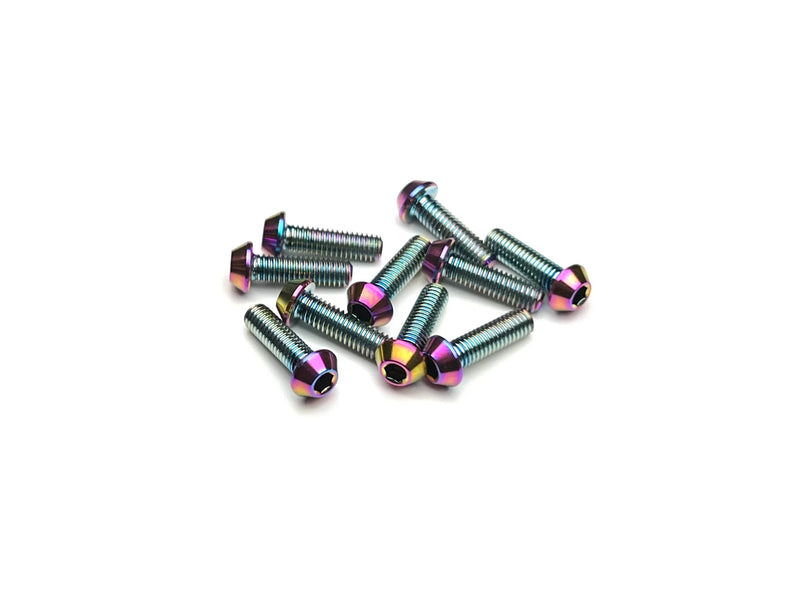 Sortafast Titanium Screws - Button Head - Oil Slick - 10pk (M3)