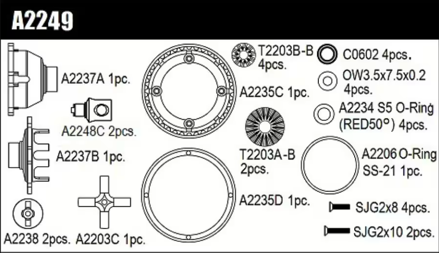Mugen Seiki MTC-2R Differential Set