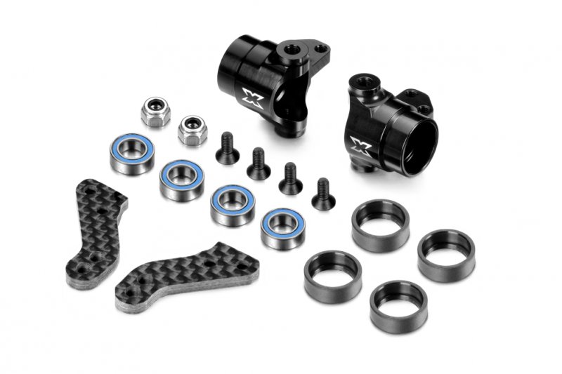 ALU STEERING BLOCKS WITH GRAPHITE EXTENSION PLATES - SET