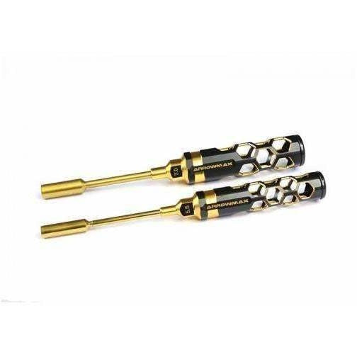 Arrowmax Nut Driver Set.  5.5 and 7mm.  Black Golden.