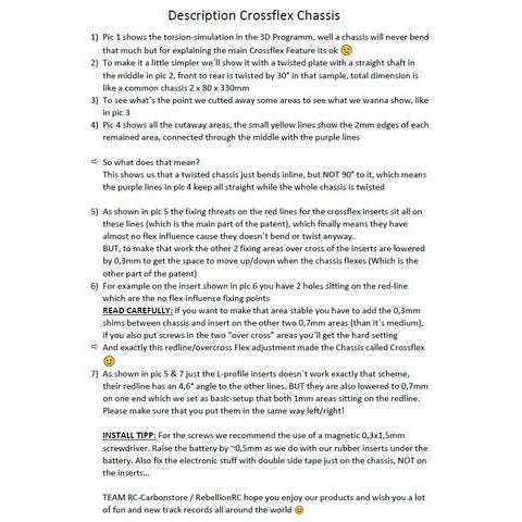 RC Rebellion  Alumn chassis with brass weights (Version 1)