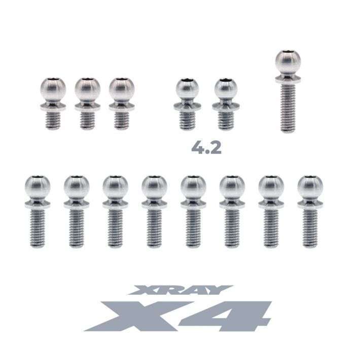 OfficinaRC Dolce Vita Ball Stud Kit Titanium for Xray X4