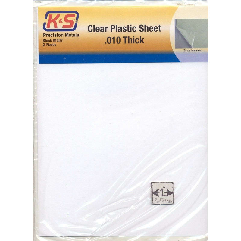 K&S CLEAR PLASTIC SHEETS .010 THICK