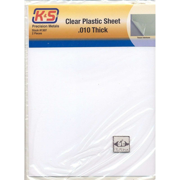 K&S CLEAR PLASTIC SHEETS .010 THICK