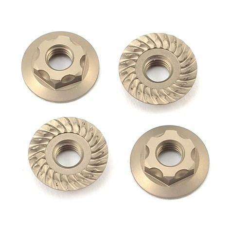 Yokomo M4 Alum Serrated Large size thin wheen nuts